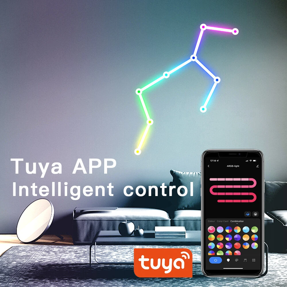 (image for) BLITZWILL DIY Splicing Light Bars RGBIC LED Tuya WiFi Smart Control Music Sync Works With Alexa & Google Assistant for Game Room/Bedroom Decor